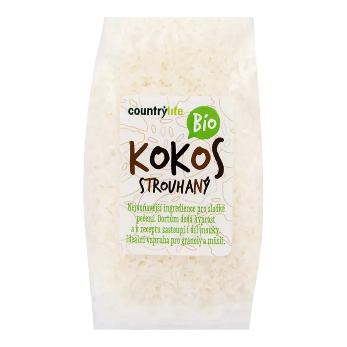 Country Life Kokos strouhaný nepražený 200 g BIO